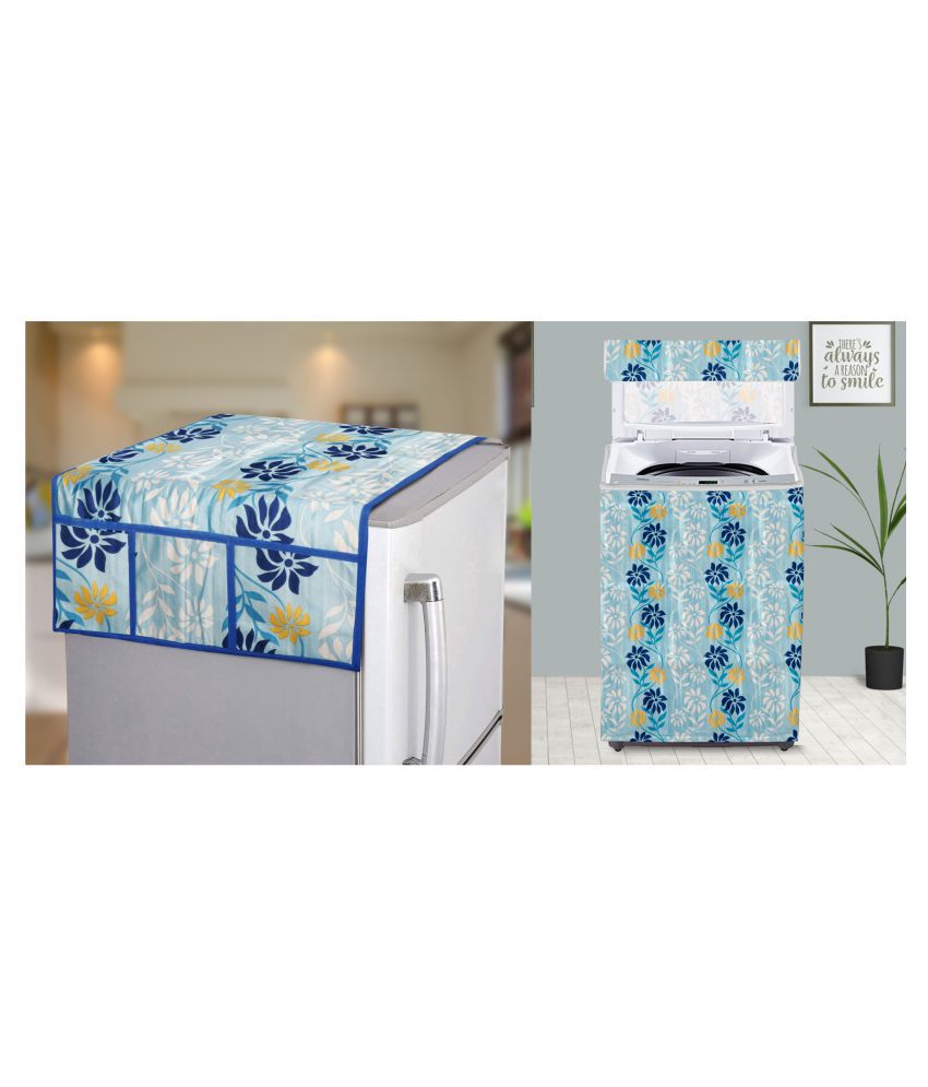     			E-Retailer Set of 2 Polyester Blue Washing Machine Cover for Universal Top Load