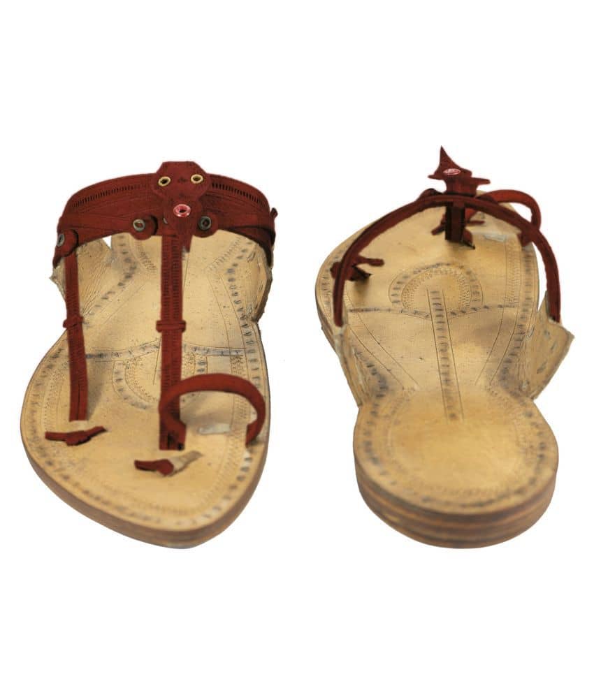 red bridal chappal
