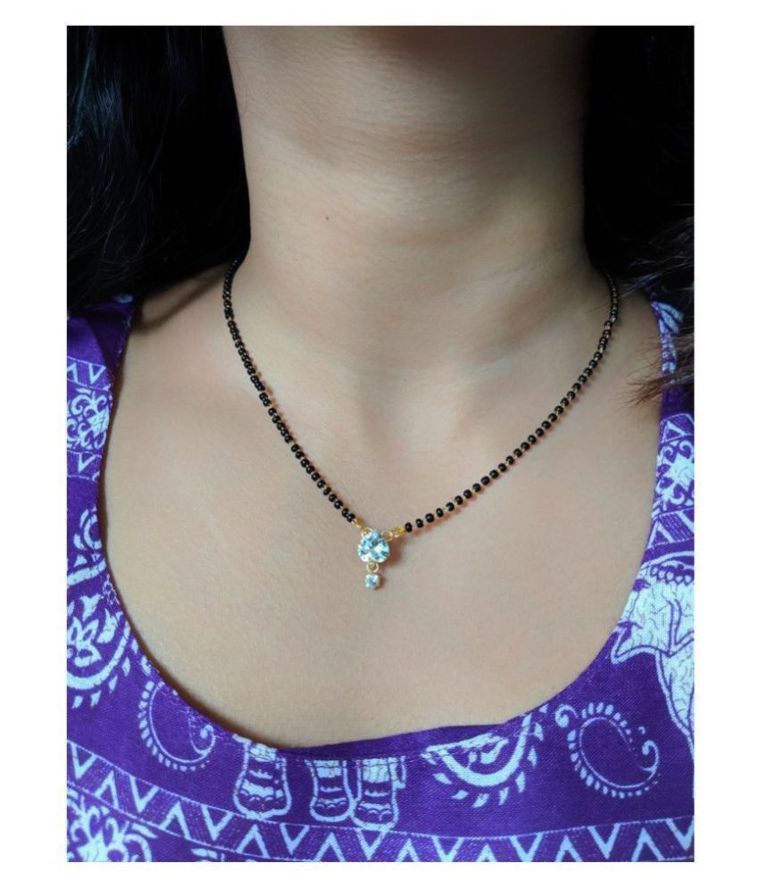 single diamond mangalsutra pendant