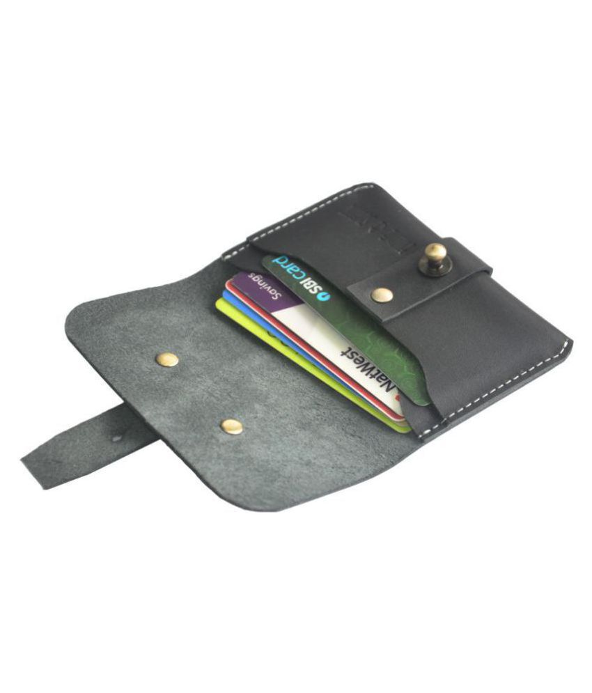     			Black Leather Handmade Business Credit Card Holder