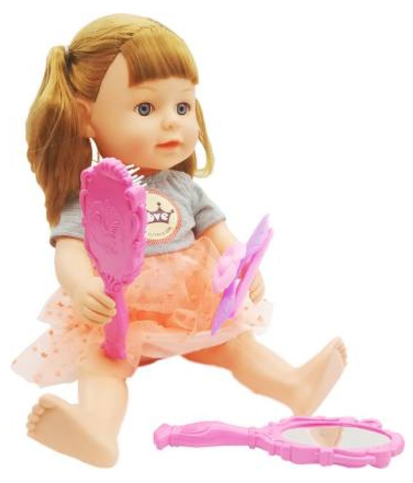 Cute Girl Doll Toy with Elegant Eyes, Comb, Mirror and Hair Clip Buy Cute