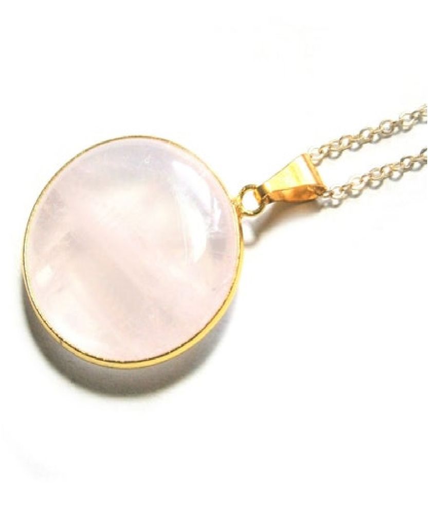 Gold Plated Rose quartz Stone Pendant 9.5 carat by Ratan Bazaar: Buy ...