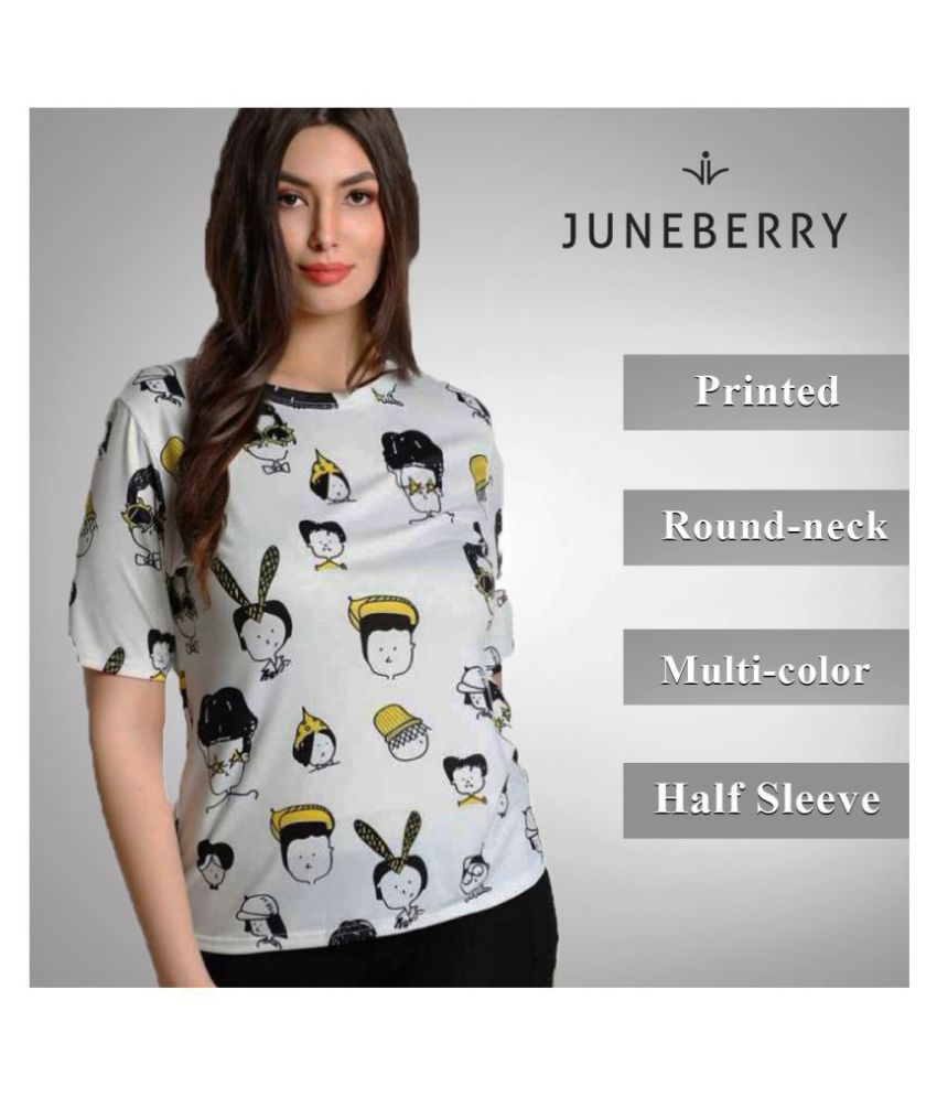 JUNEBERRY - Multicolor Cotton Blend Regular Fit Women's T-Shirt ( Pack of 1 )