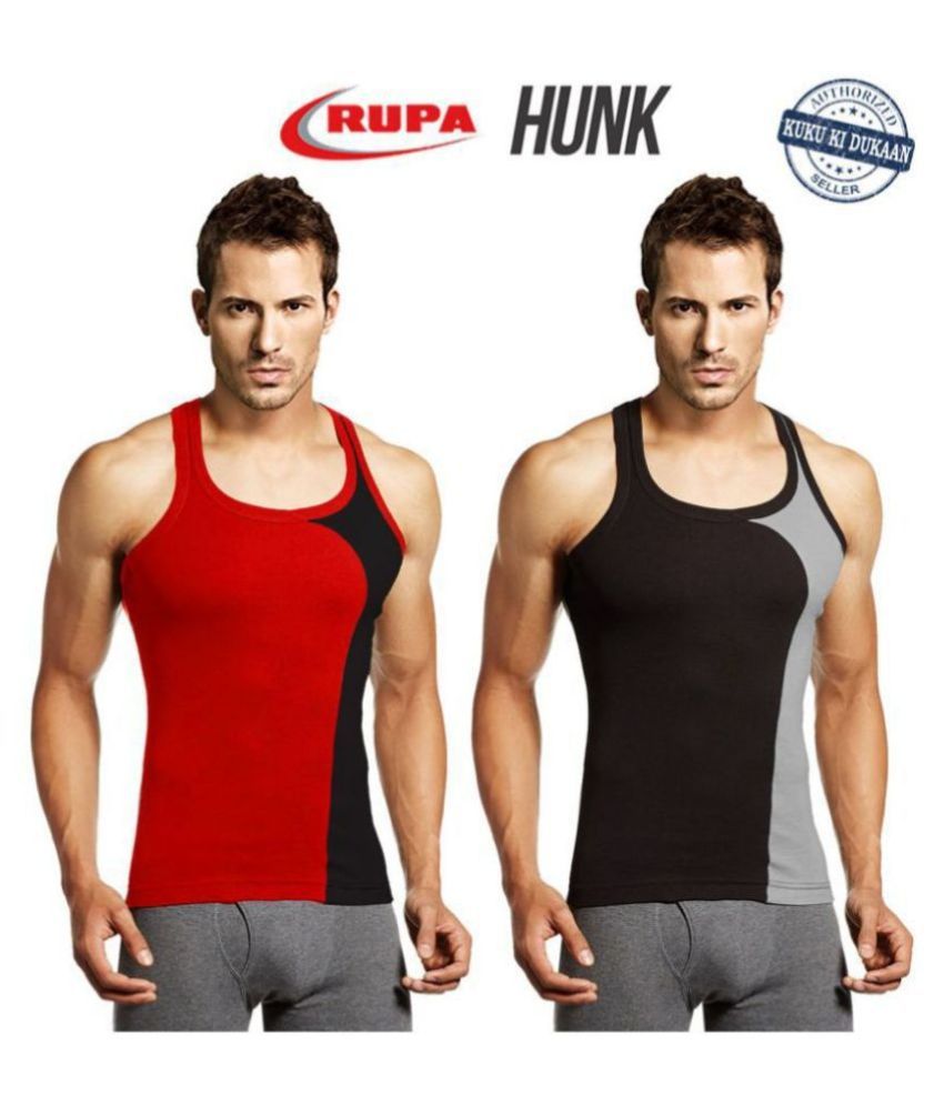     			Rupa Multi Sleeveless Vests Pack of 2