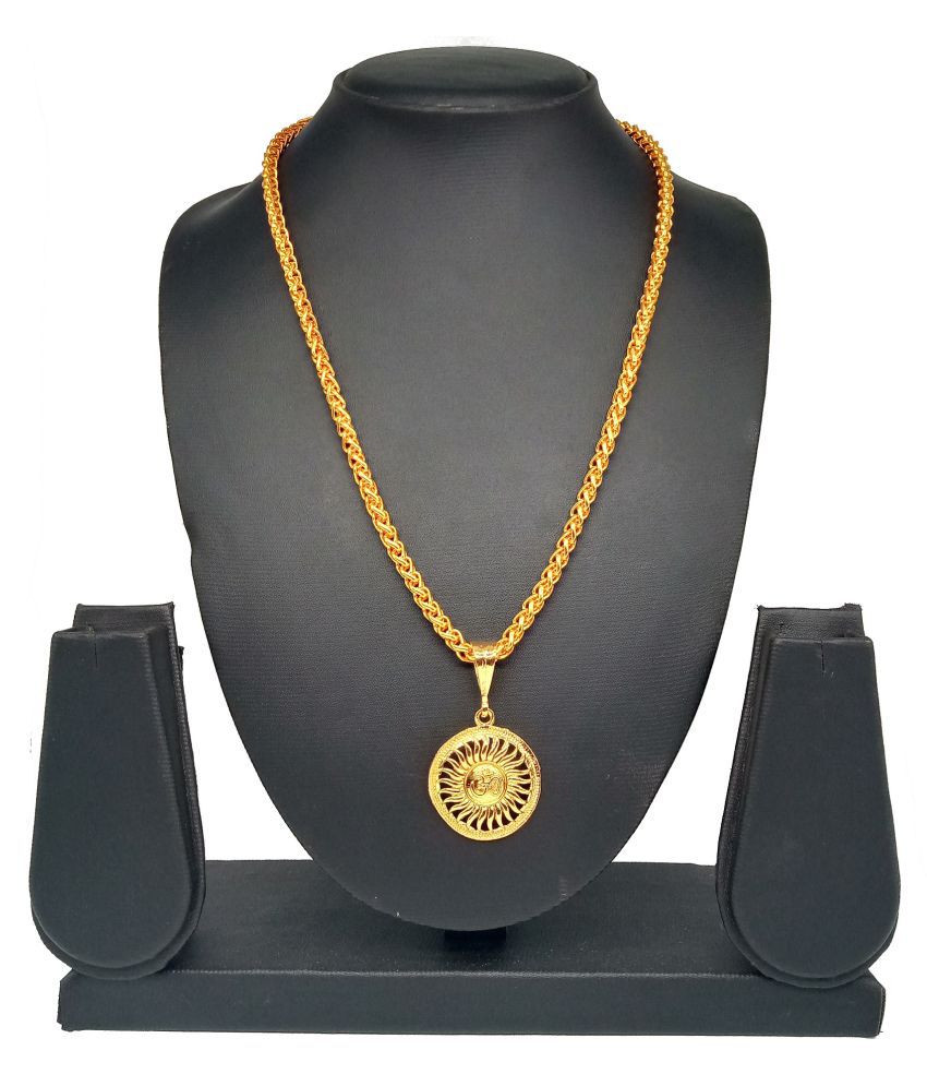     			SHANKHRAJ MALL GOLD PLATED PENDANT AND CHAIN FOR MEN OR BOYS-100165