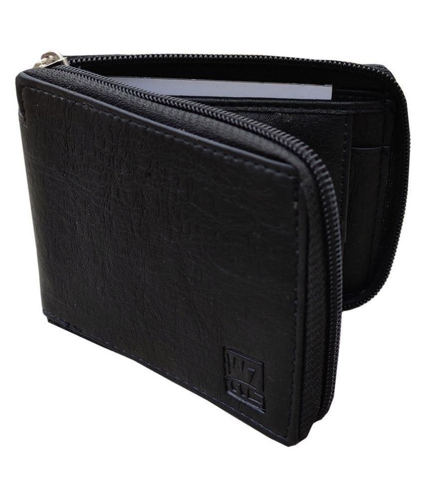     			WENZEST - Black Faux Leather Men's Short Wallet ( Pack of 1 )