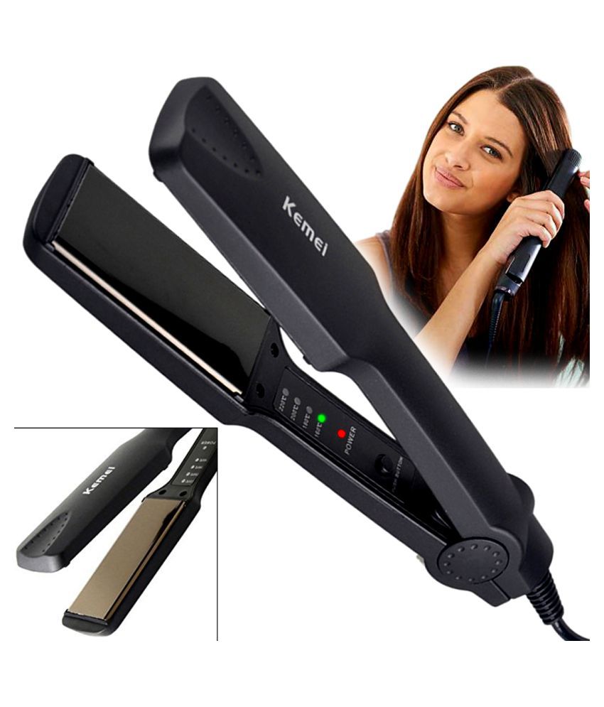 45W Ceramic Professional Salon Approved Brush Hair Straightener Anti-Static  Iron Black Casual Fashion Comb: Buy Online at Low Price in India - Snapdeal