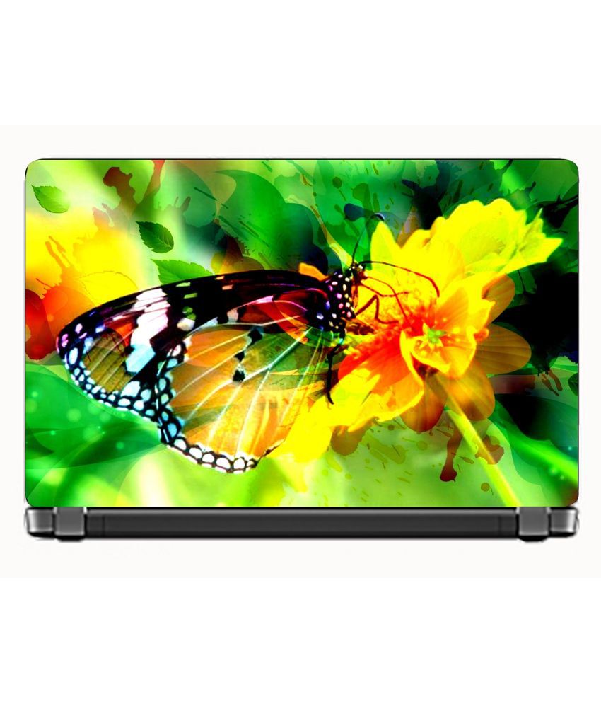     			Laptop Skin Green butterfly Premium matte finish vinyl HD printed Easy to Install Laptop Skin/Sticker/Vinyl/Cover for all size laptops upto 15.6 inch