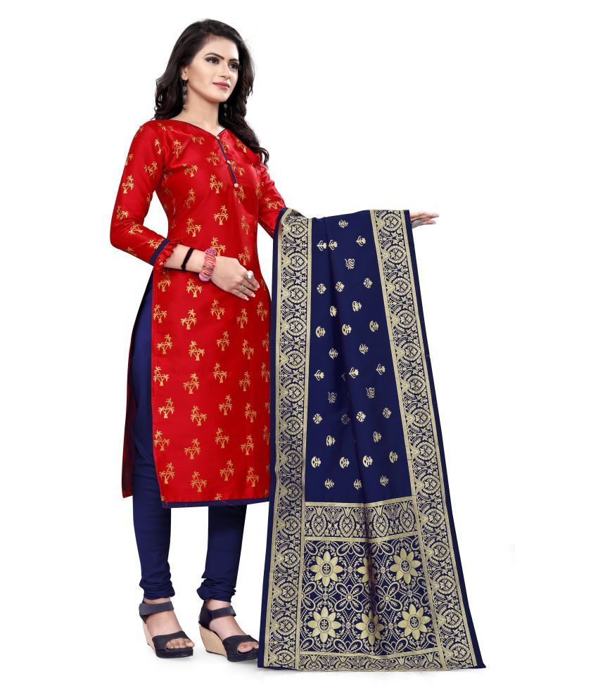 banarasi silk unstitched suit