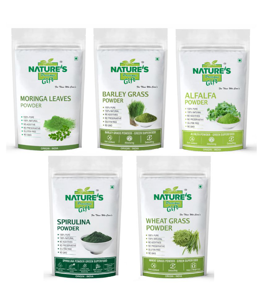     			Nature's Gift Green Super Food Combo Pack (100 GM Each) Powder 500 gm Pack of 5