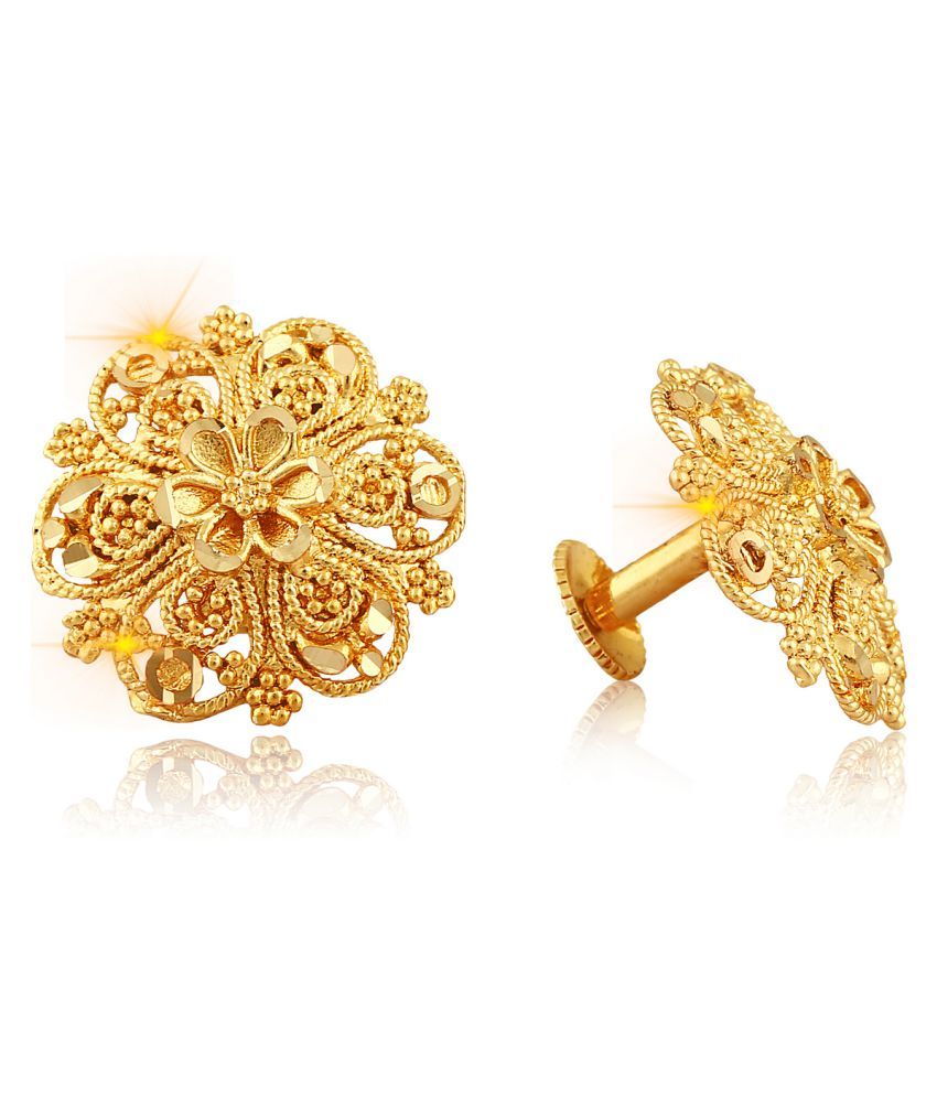 gold earrings screw back cost