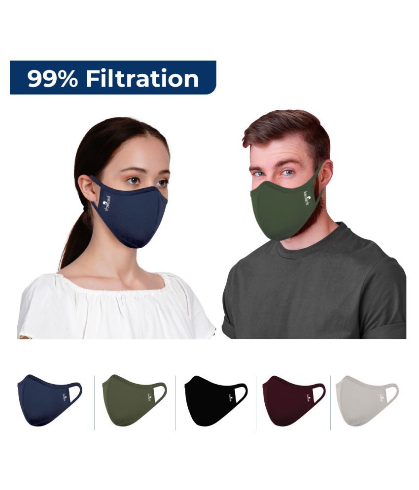 Buy KAWACH Reusable Cotton Face Mask Pack of 5 Online at Best Price in India - Snapdeal
