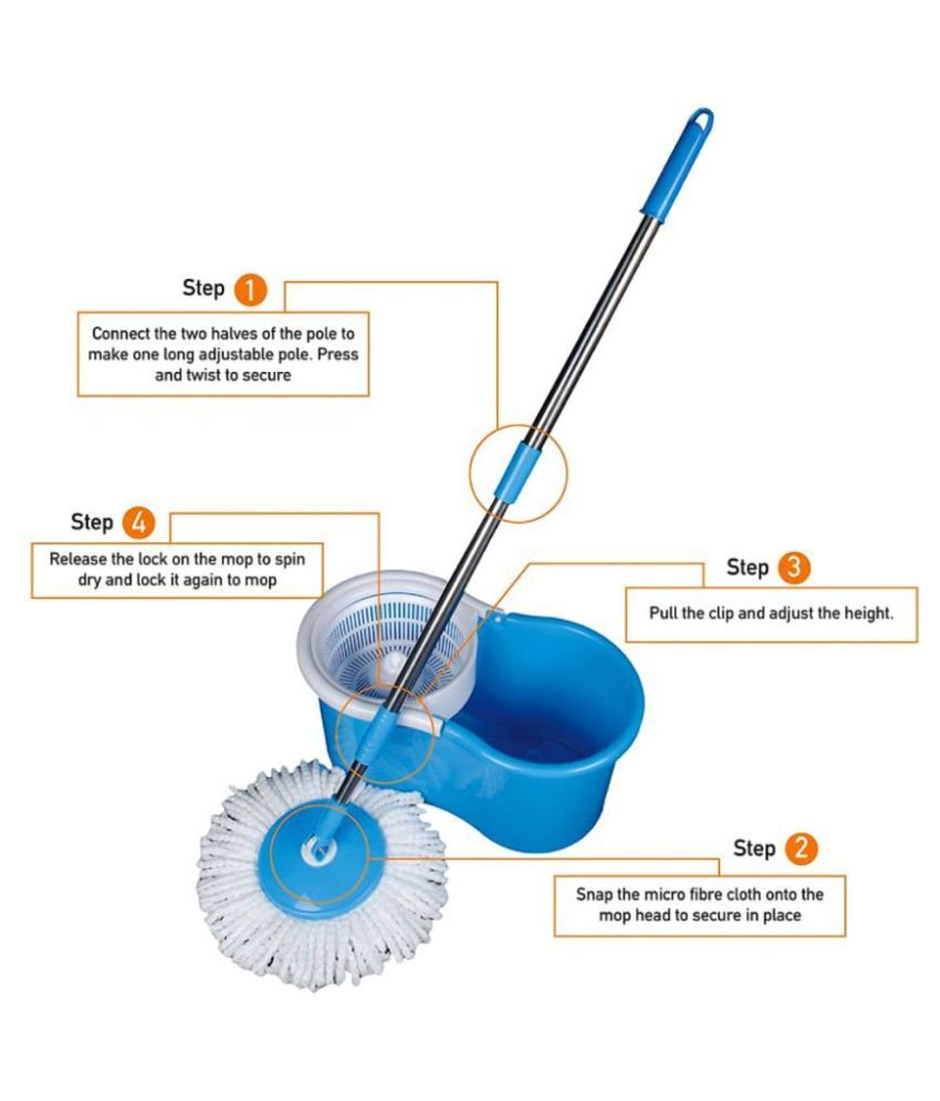 MFY Handle Mop 360° Spin Bucket Mop with 1 Extra Refill Buy MFY Handle