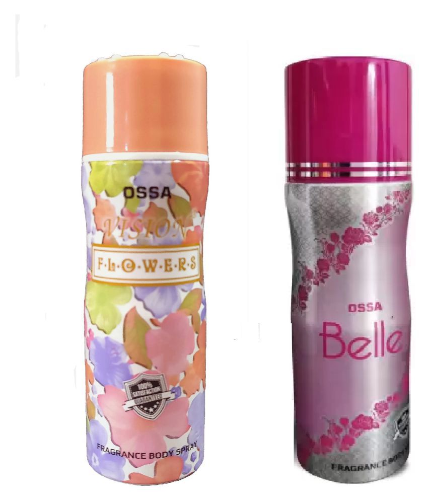     			OSSA 1 VISION FLOWERS and 1 BELLE deodorant, 200 ml each(Pack of 2