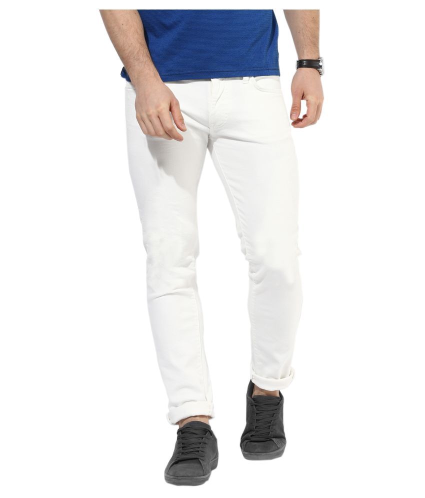     			HALOGEN White Skinny Jeans