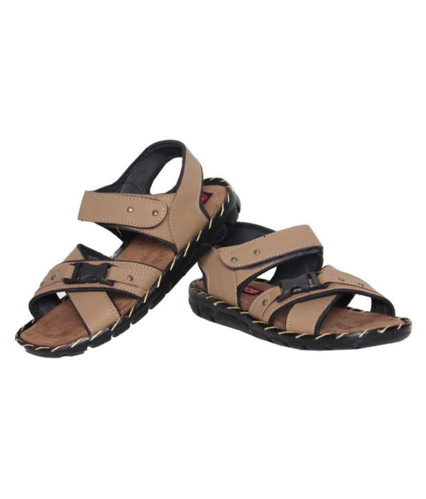 beige leather sandals