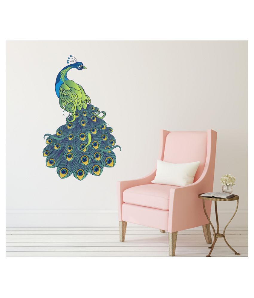     			Wallzone Beautifull Peacock Sticker ( 50 x 80 cms )