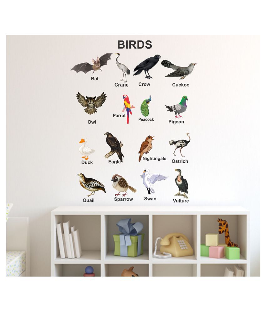     			Wallzone Birds Sticker ( 80 x 70 cms )