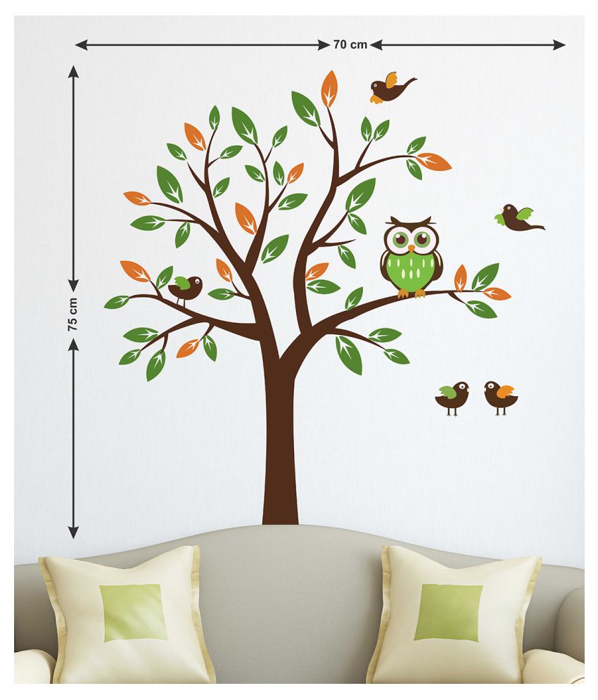     			Wallzone Birds and Tree Sticker ( 70 x 75 cms )