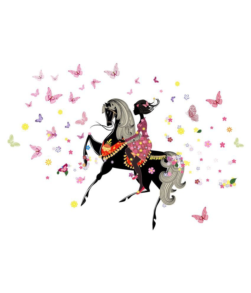     			Wallzone Horse Riding Sticker ( 120 x 80 cms )
