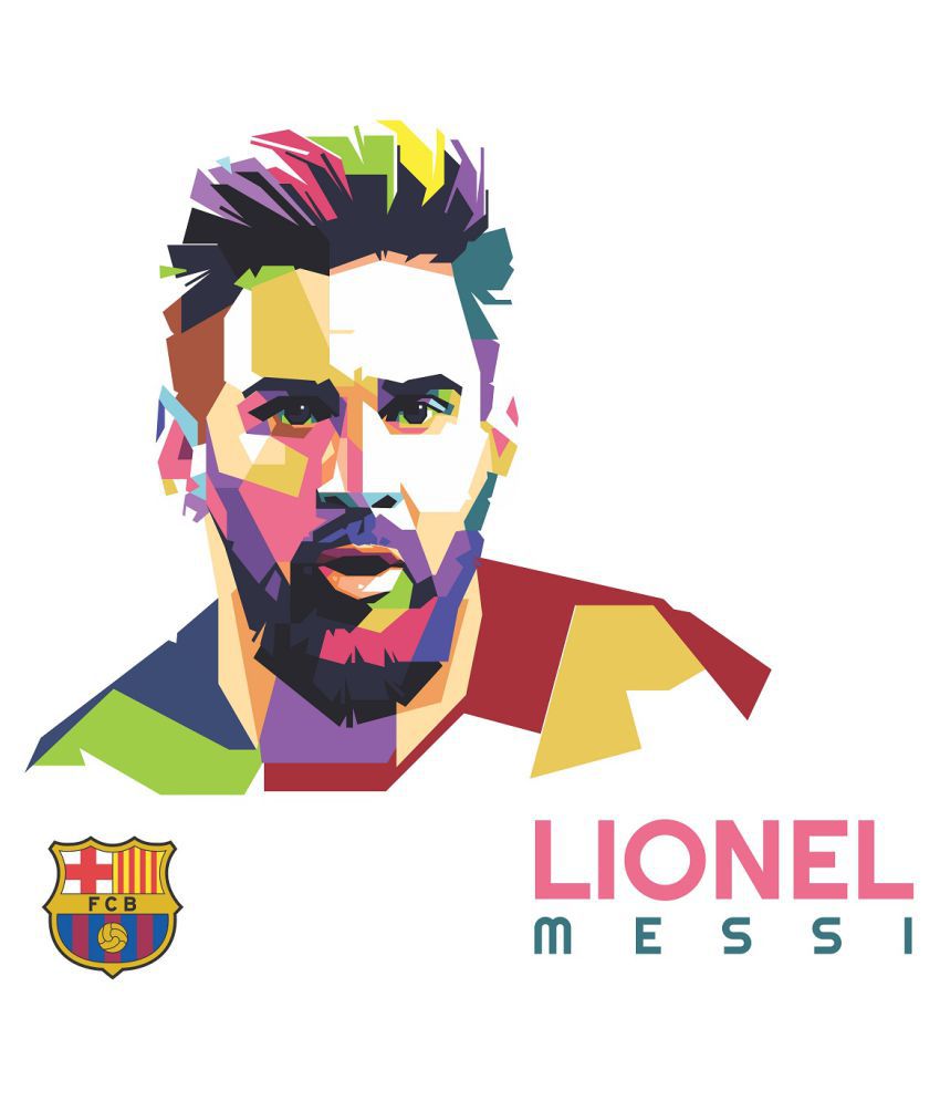     			Wallzone Lionel Messi Sticker ( 60 x 60 cms )