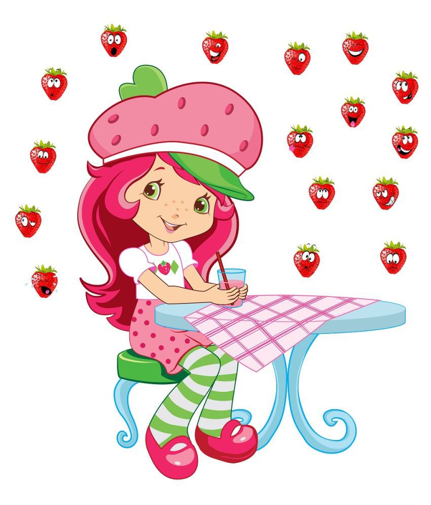     			Wallzone Strawberry Kid Sticker ( 70 x 80 cms )