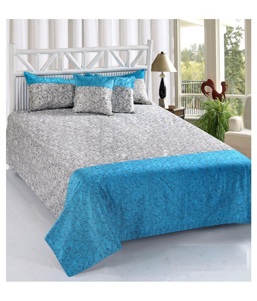 SHAKRIN Velvet Double Bedsheet with 2 Pillow Covers ( 228 cm x 254 cm