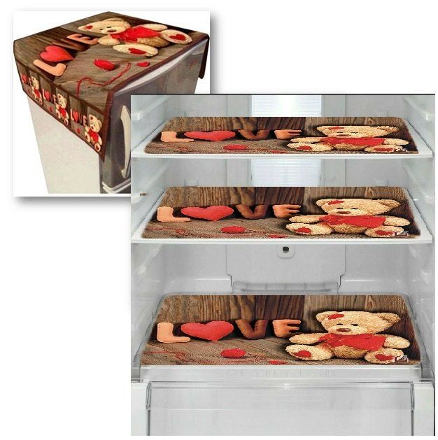     			Revexo Set of 4 PVC Multi Fridge Top Cover(3 Fridge mats + 1 Fridge Top Cover)