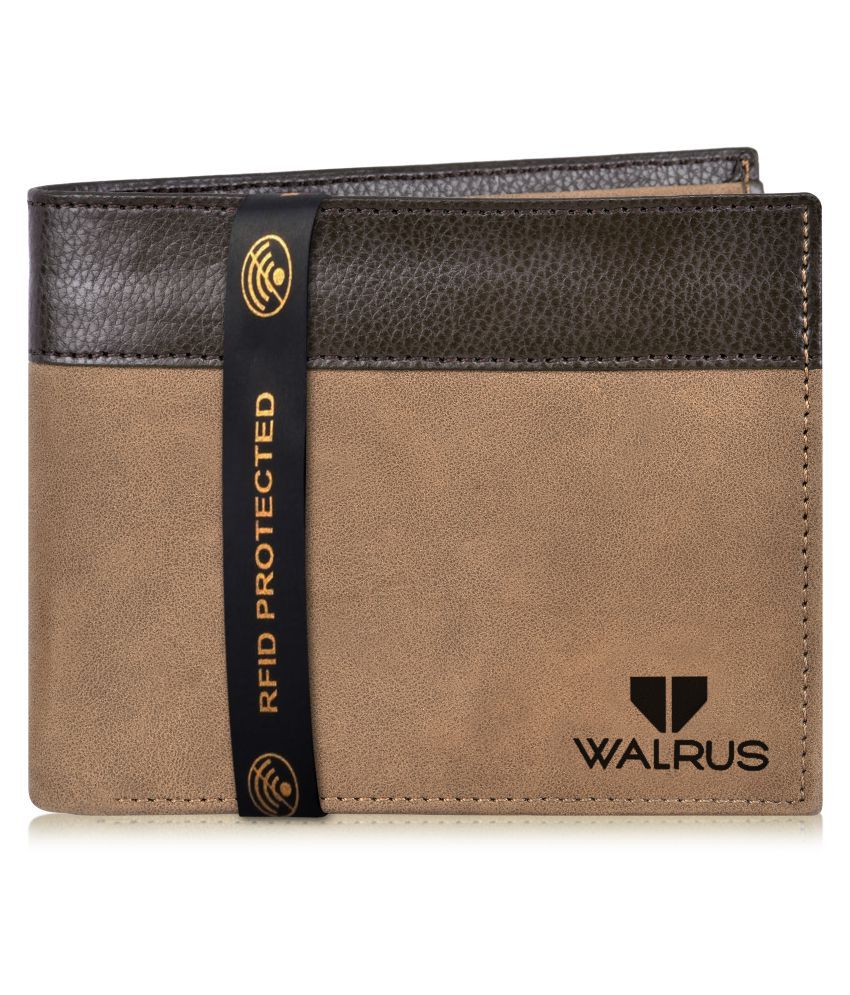     			Walrus Faux Leather Brown Casual Regular Wallet