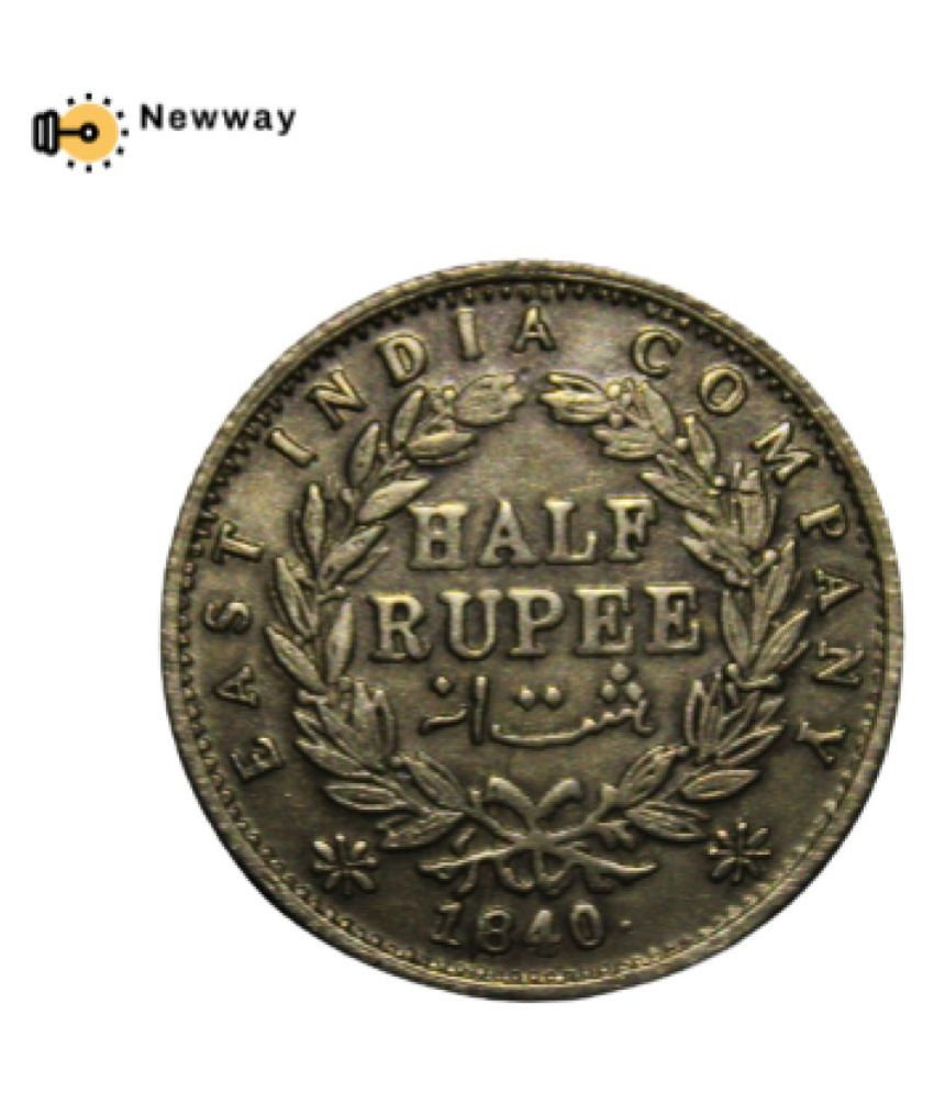     			newWay Half Rupee 1840 East India Company India extremely Rare Coin