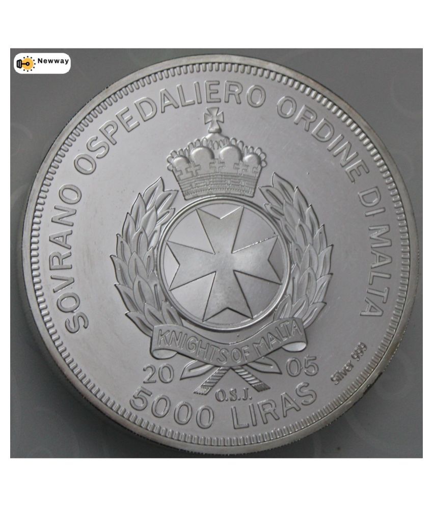     			(1KG) Big Coin -- 5000 Liras 2005 - Mahatma Gandhi 2005 (Truth is God) {Signed by Mahatma Gandhi} Fantasy Issue Knights of Malta '' SOVRANO OSPEDALIERO ORDINE DI MALTA '' Extremely Rare Commemorative Coin