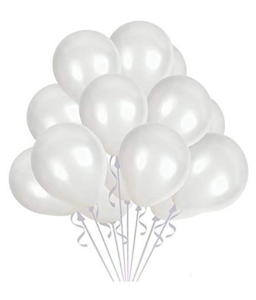     			Blooms Mall Vibrant Colous Combo Pack of 100 Balloons - White Balloons Combo