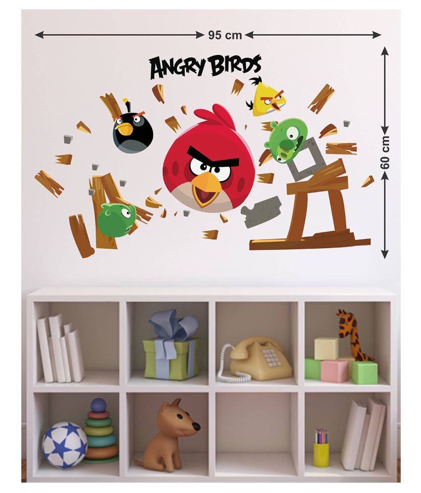     			Wallzone Angry Bird Sticker ( 70 x 75 cms )