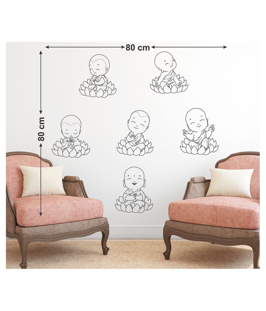     			Wallzone Baby Buddha Sticker ( 70 x 75 cms )