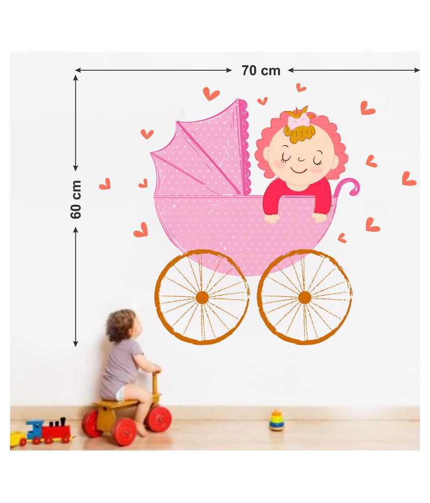     			Wallzone Baby Stroller Sticker ( 70 x 75 cms )