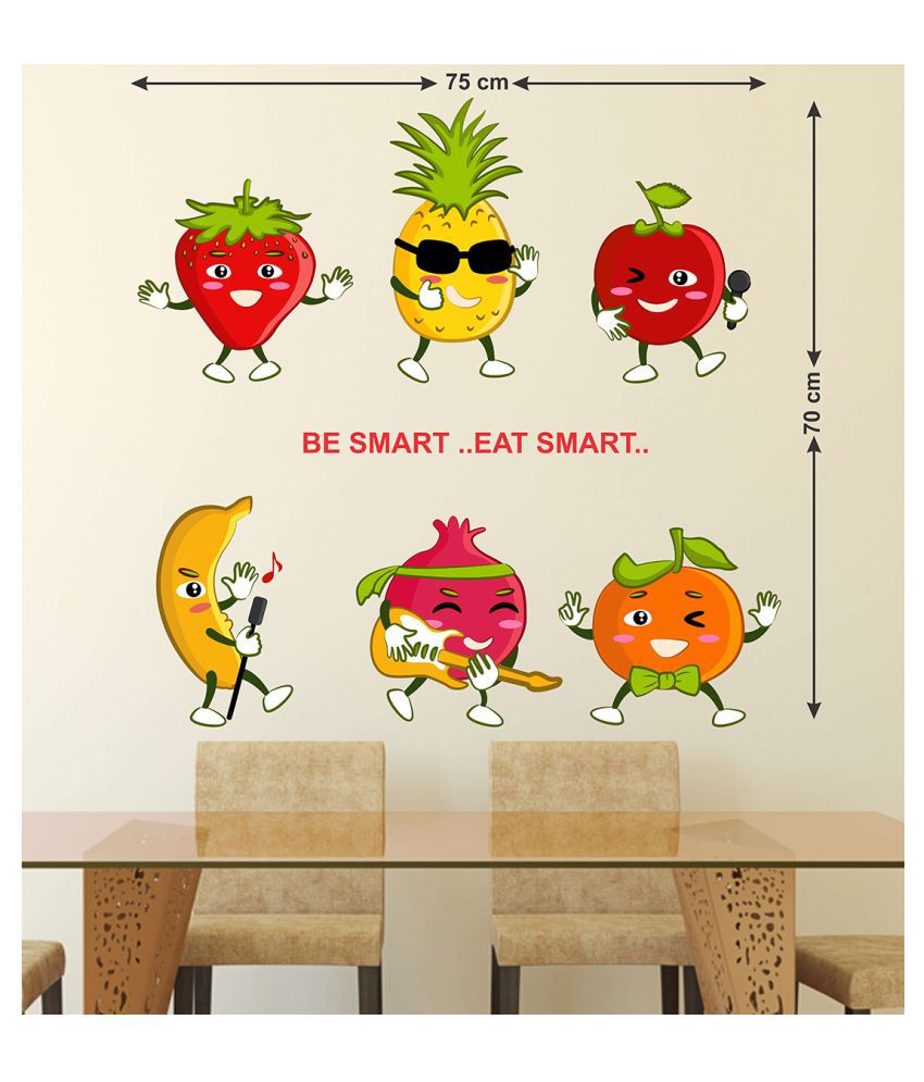     			Wallzone Be Smart Eat Smart Fruits Sticker ( 70 x 75 cms )