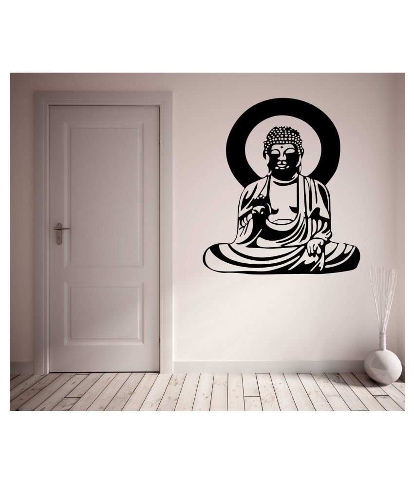     			Wallzone Buddha Medium Vinyl Wallstickers (50 cm x 60 cm) Sticker ( 70 x 75 cms )