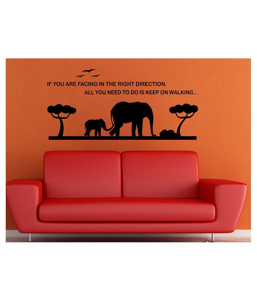     			Wallzone Elephant Sticker ( 70 x 75 cms )