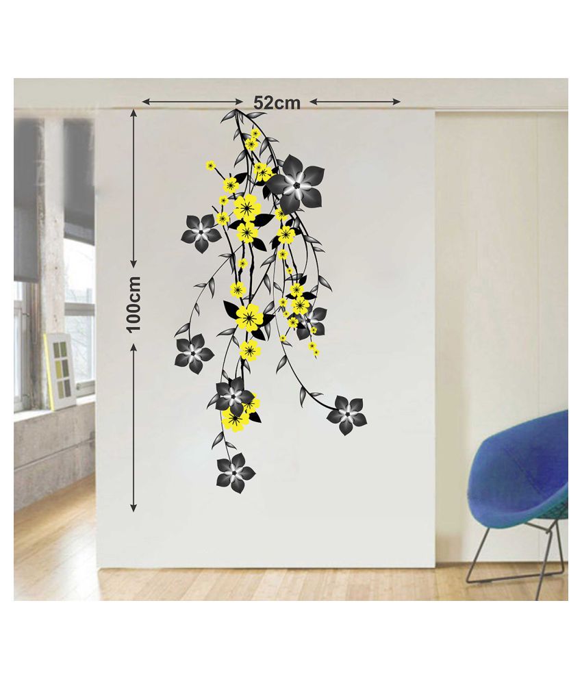    			Wallzone Floral Decoration Sticker ( 70 x 75 cms )