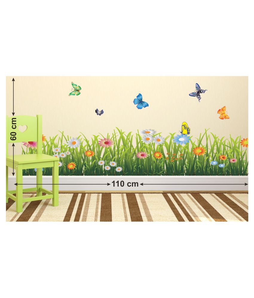     			Wallzone Grass Sticker ( 70 x 75 cms )