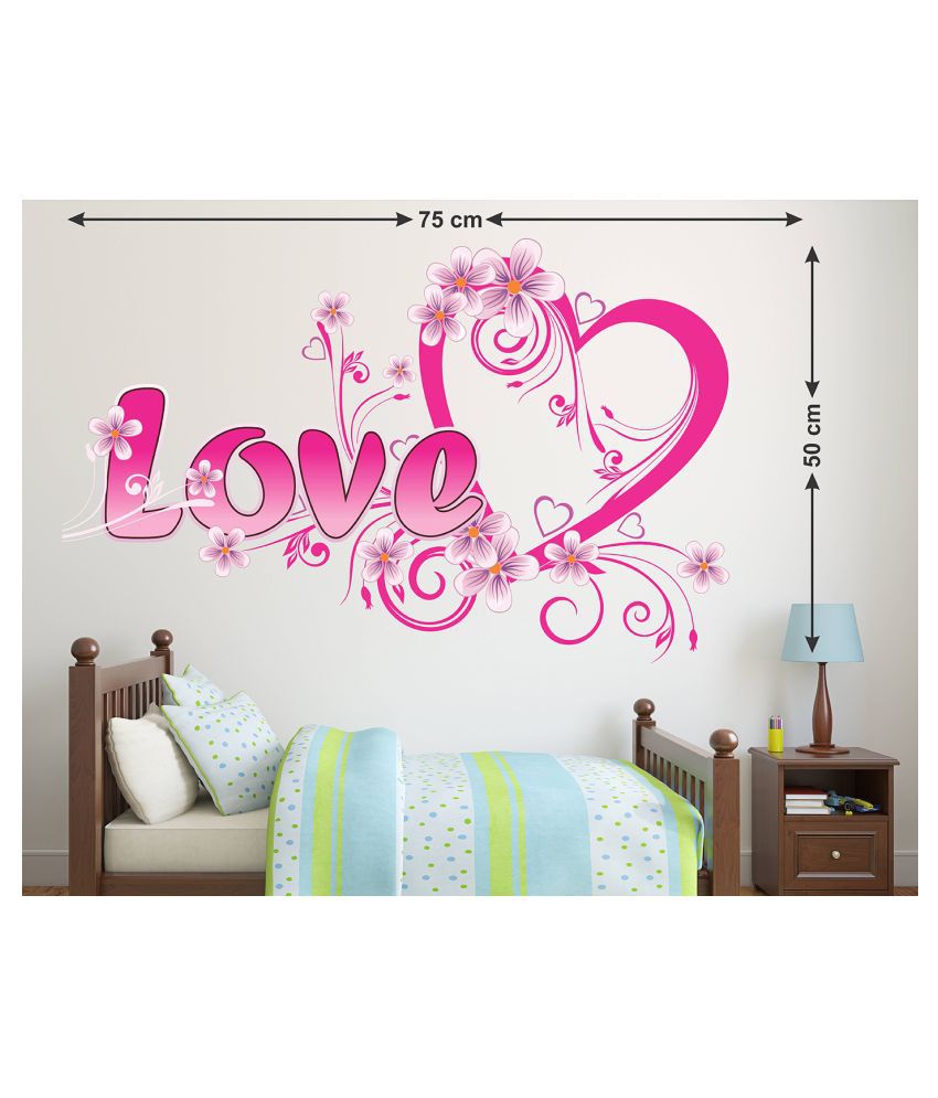    			Wallzone Love Sticker ( 70 x 75 cms )