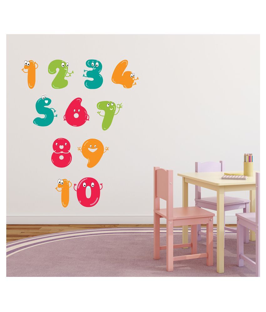     			Wallzone Numbers Medium Vinyl Wallstickers (80 cm x 100 cm) Sticker ( 70 x 75 cms )