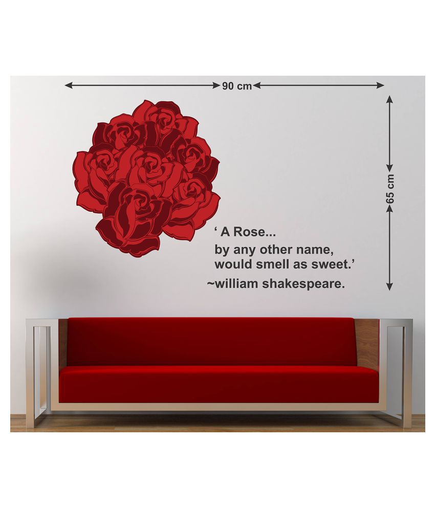     			Wallzone Rose Sticker ( 70 x 75 cms )