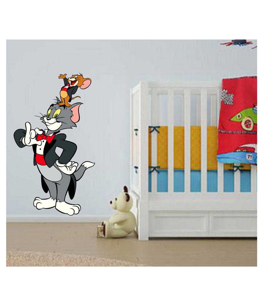     			Wallzone Tom and Jerry Sticker ( 70 x 75 cms )