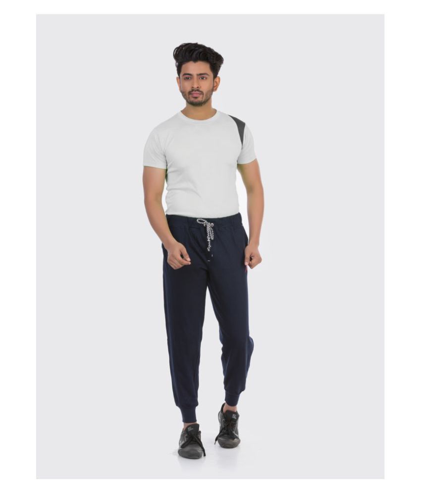     			Todd N Teen Mens Cotton Joggers, Trackpants, Sportswear (L) navy