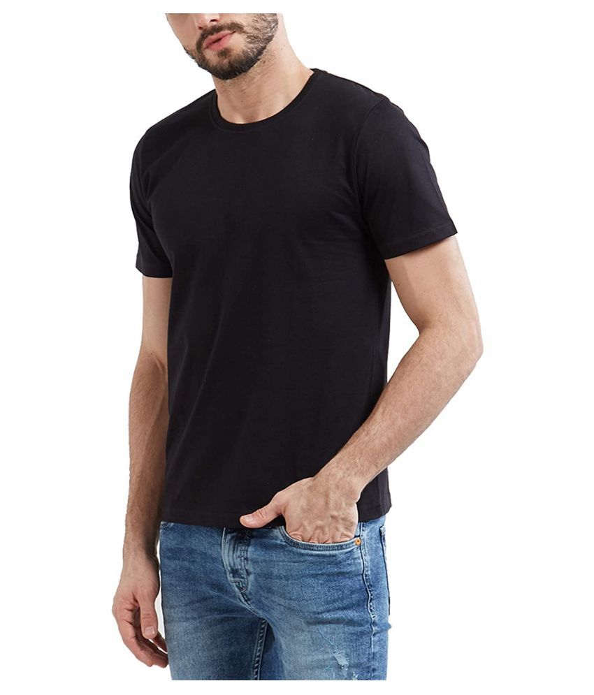 dirfit Polyester Black Solids T-Shirt - Buy dirfit Polyester Black ...
