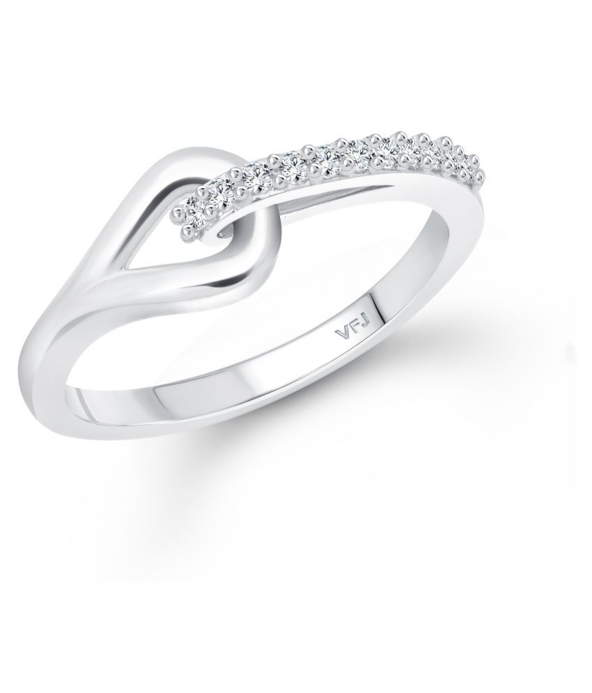     			Vighnaharta Floral (CZ) Rhodium Plated  Ring - (  VFJ1593FRR12 )