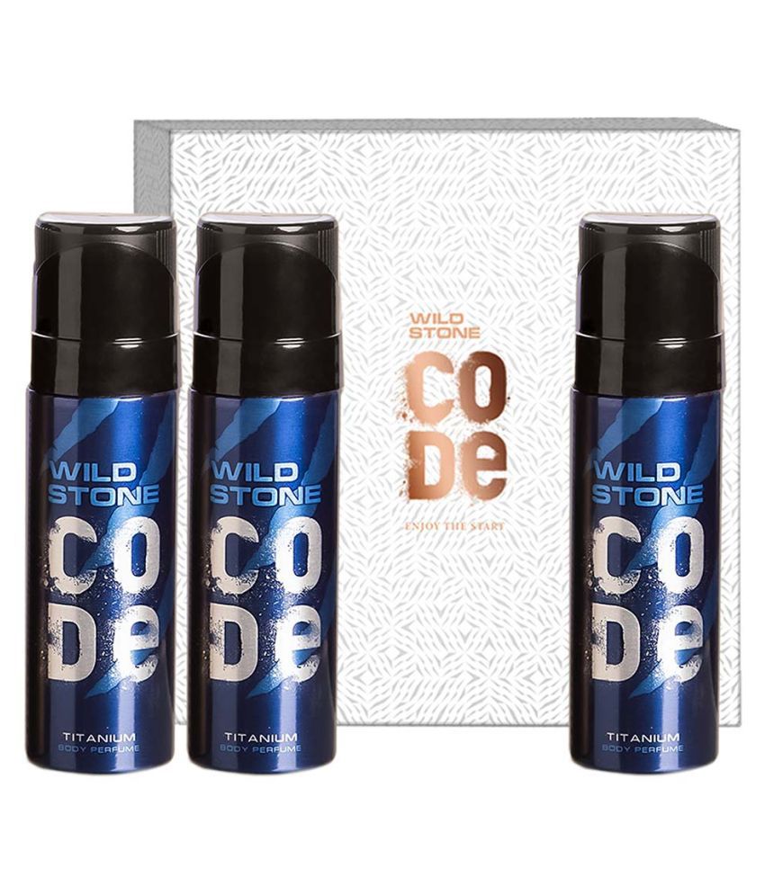     			Wild Stone Gift Box with Code Titanium Body Perfume, Pack of 3 (120ml Each) Perfume Body Spray - For Men (360 ml, Pack of 3)