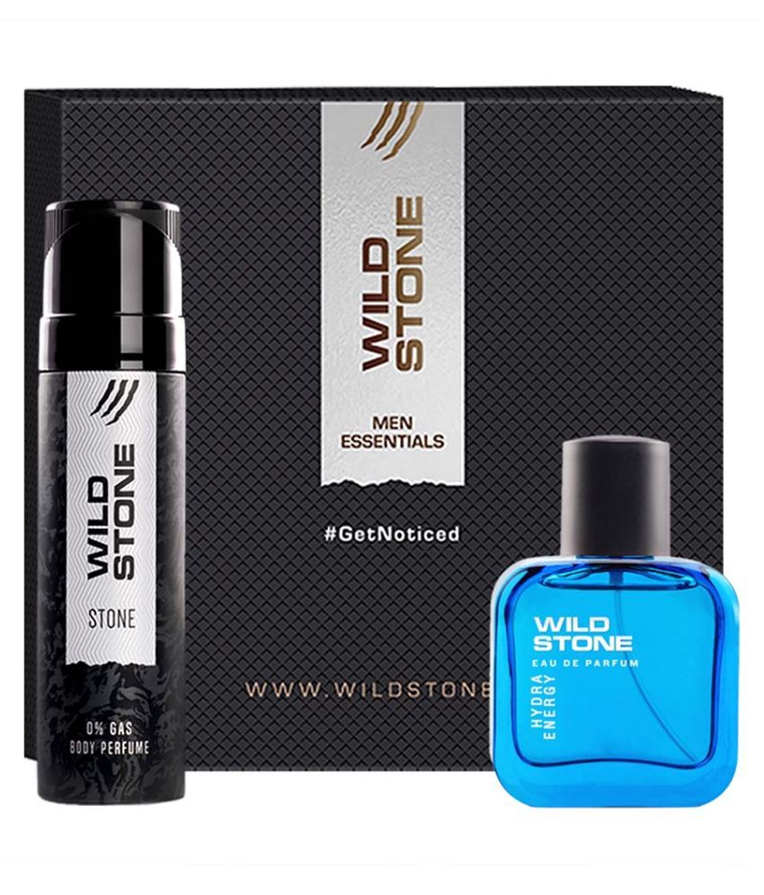     			Wild Stone Gift Box with Stone Perfume Body Spray (120ml) and Hydra Energy Eau De Parfum (30ml)