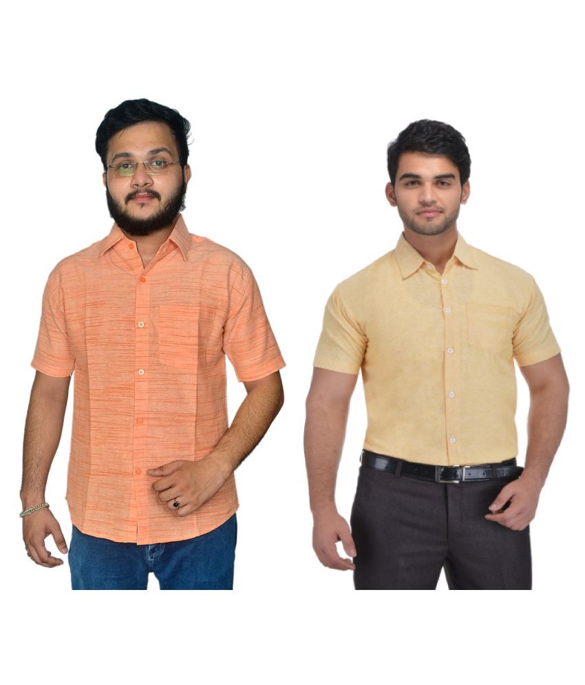     			DESHBANDHU DBK Cotton Regular Fit Half Sleeves Men's Formal Shirt - Multi ( Pack of 2 )